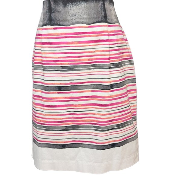 Striped Cotton Stretch Blend Skirt - Picture 1 of 4